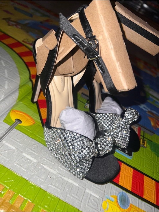 Jessica Simpson Shoes - NEW Jessica Simpson Black Heels with Crystal Bow Accent